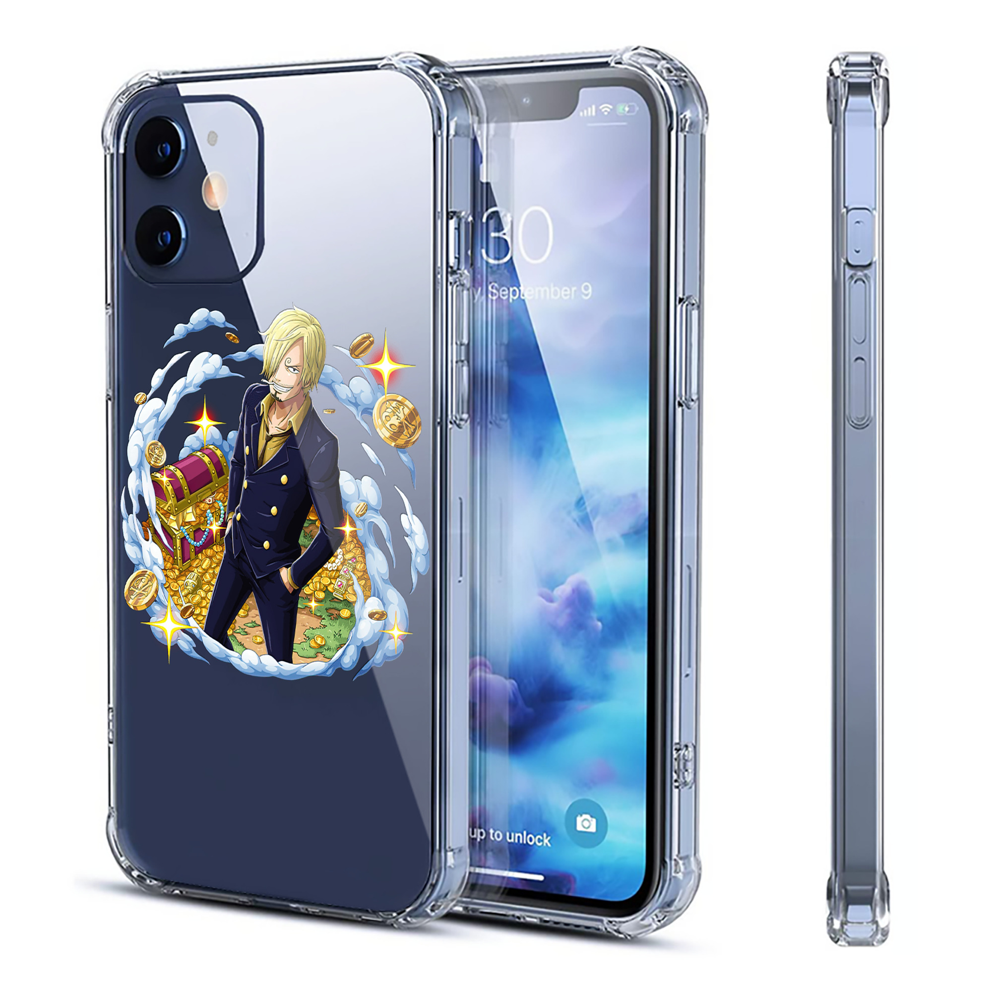 （画像用） ワンピース サンジ ONE PIECE Sanji 【iPhone 12シリーズ対応】透明スマホケース（クリアソフトケース）